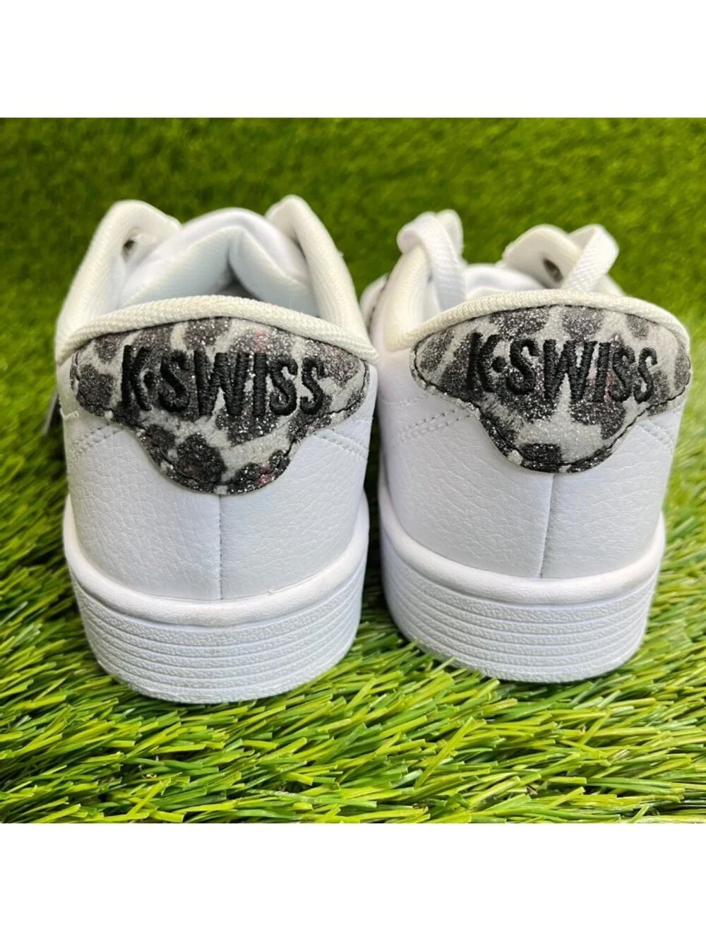 K-Swiss Court Pro II Leopard Womens Size 6.5 White Black Athletic Shoes Sneakers